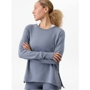 ATHLETA Coaster Luxe Recover Sweatshirt Blue/Grey - Size Medium
